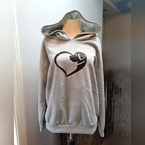 NIP Dog Lover Sweatshirt Hoodie Gray Size Large